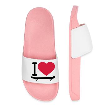 I love herz liebe brett skater skateboard fahren s - Frauen Badelatschen - Hellrosa - Vorne