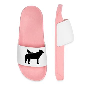 Wolf and raven - Women’s Pool Sliders - light pink - Front