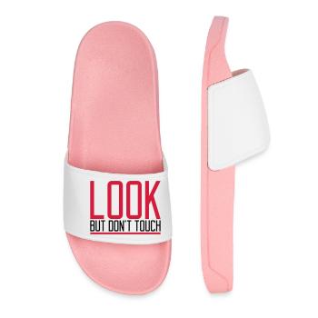 Text Dont Touch - Women’s Pool Sliders - light pink - Front
