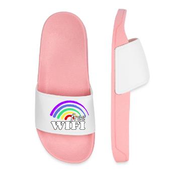 Kostenloses Regenbogen WiFi - Free Rainbow WiFi - Women’s Pool Sliders - light pink - Front