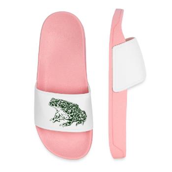 Crapaud Grenouille Graphique Amphibien Aquatique Grenouille Amoureux - Claquettes Femme - rose clair - Devant