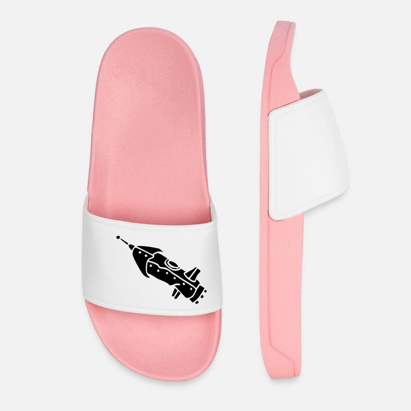space shuttle space ship Rakete rocket satellite - Claquettes Femme - rose clair