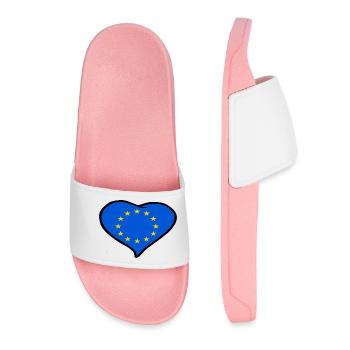 Drapeau coeur Europe - Claquettes Femme - rose clair - Devant