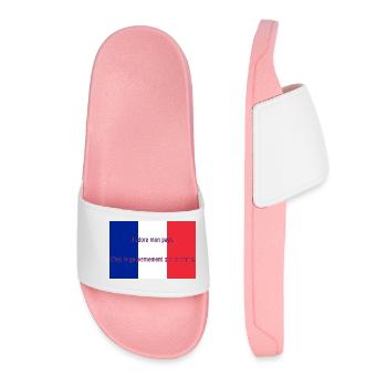 J'adore mon pays - Claquettes Femme - rose clair - Devant