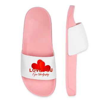 Valentine's Day Valentine - Women’s Pool Sliders - light pink - Front
