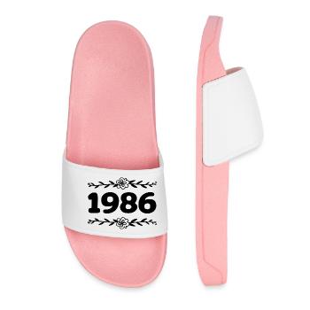 1986 Vintage 1986 Retro 1986 Anniversary 1986 - Women’s Pool Sliders - light pink - Front