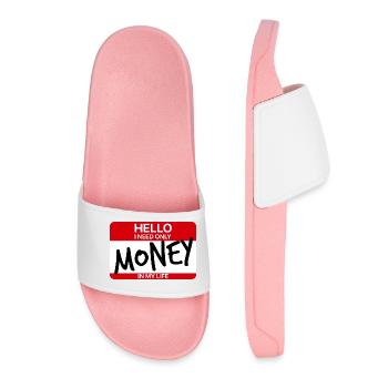 HALLO, ICH BRAUCHE NUR GELD - Frauen Badelatschen - Hellrosa - Vorne