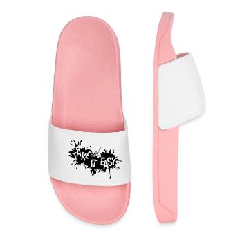 paint drops graffiti blob splash take it log - Women’s Pool Sliders - light pink - Front
