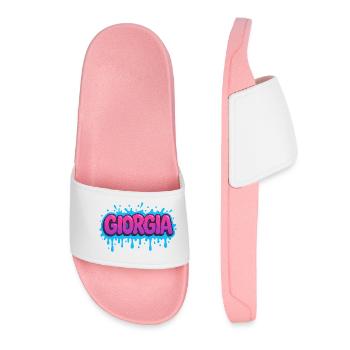 Graffiti  Georgia Prénom cadeau idéal imprimable - Claquettes Femme - rose clair - Devant