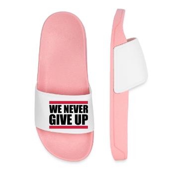 balken we never give up niemals aufgeben team crew - Frauen Badelatschen - Hellrosa - Vorne
