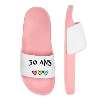 30 ANS. 30e ANNIVERSAIRE. ANNIVERSAIRE 30 ANS. 30 - Claquettes Femme - rose clair - Devant