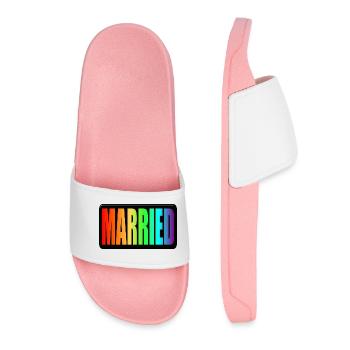 ARC-EN-CIEL - LGBTQ MARIÉ - FIERTÉ DE MARIAGE - Claquettes Femme - rose clair - Devant