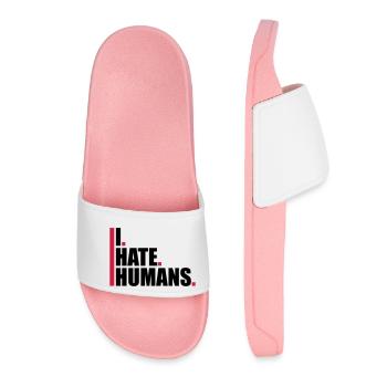 barres cool logo humains texte autocollant baise vous fu - Claquettes Femme - rose clair - Devant