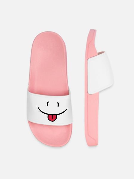 Cheeky comic face - Women’s Pool Sliders - light pink