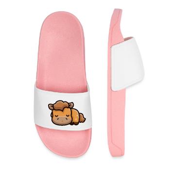 Joli cheval dort - Claquettes Femme - rose clair - Devant