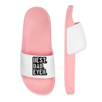 stempel text dad best ever liebe papa beste welt v - Frauen Badelatschen - Hellrosa - Vorne