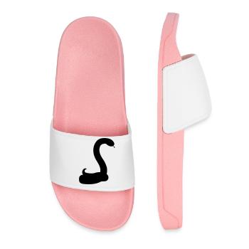 silhouette ombre serpent visage tête gecko oeuf - Claquettes Femme - rose clair - Devant