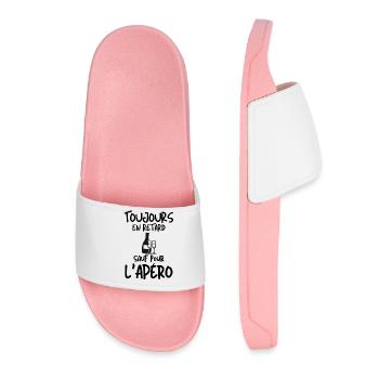 toujours en retard sauf pour l apéro apéritif 1 - Claquettes Femme - rose clair - Devant