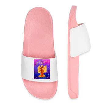 Un cyber-oiseau cosmique orange - Claquettes Femme - rose clair - Devant