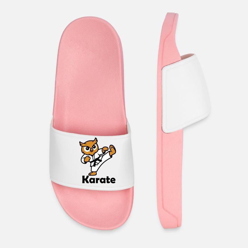 Karate Owl - Women’s Pool Sliders - light pink