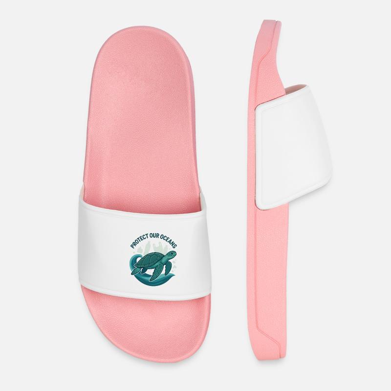 Protect Our Oceans - Women’s Pool Sliders - light pink