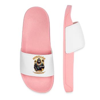 GORILLAS, NATURE'S COMEDIANS, GORILLA FUNNY QUOTE - Women’s Pool Sliders - light pink - Front