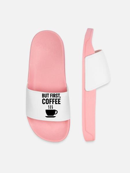 Kaffee But First Coffee - Claquettes Femme - rose clair