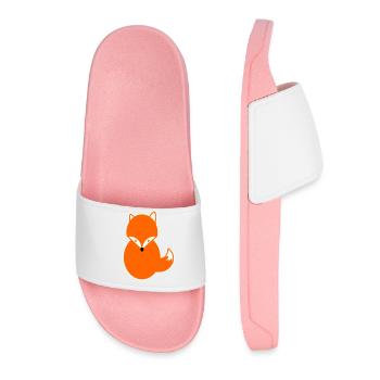 Renard aux cheveux roux - Renard de conception de bande dessinée Kawaii drôle - Claquettes Femme - rose clair - Devant