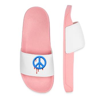 STOP WAR - peace & love - Women’s Pool Sliders - light pink - Front