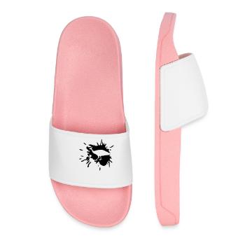 dab dripping graffiti paint splatter bird silho - Women’s Pool Sliders - light pink - Front