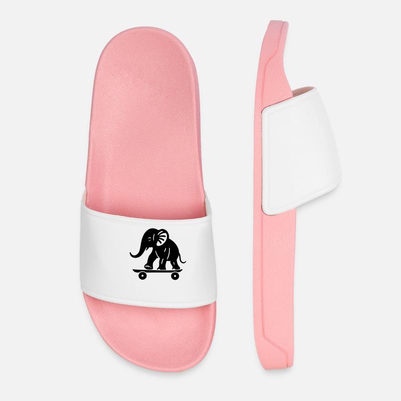 Elephant Skateboard - vector version - Women’s Pool Sliders - light pink
