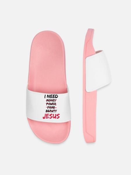 I need Jesus - Women’s Pool Sliders - light pink