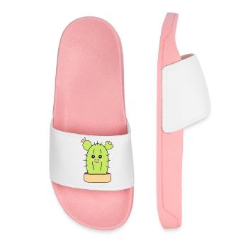 Cactus, cacti, succulents, plant cute - Women’s Pool Sliders - light pink - Front