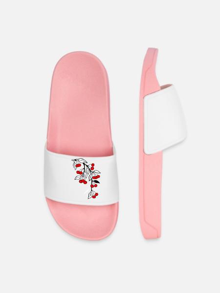 Cherries - Women’s Pool Sliders - light pink