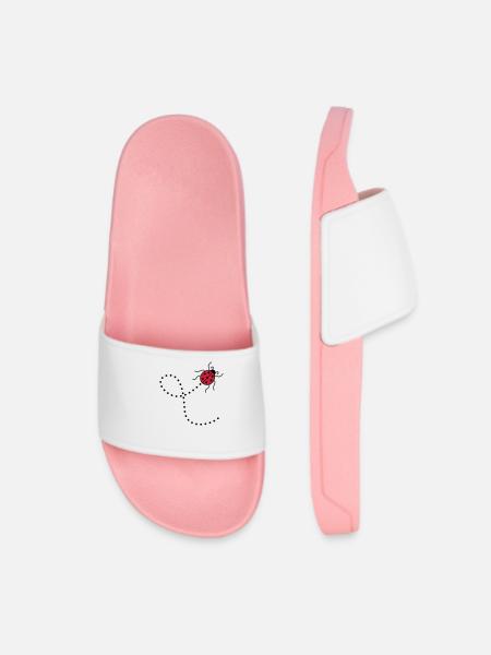 ligne pointillé chemin chemin coccinelle petits sues - Claquettes Femme - rose clair