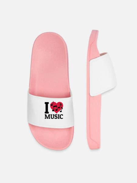 I love Music - Frauen Badelatschen - Hellrosa