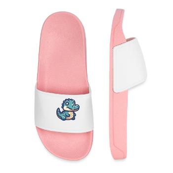 Smiling alligator - Women’s Pool Sliders - light pink - Front