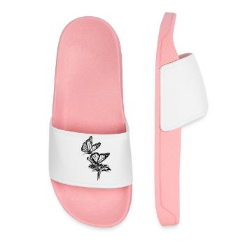 Monarch Butterfly Sketch Graphic Butterfly Lovers - Women’s Pool Sliders - light pink - Front