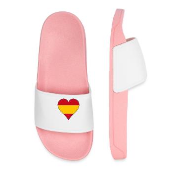 Spain Flag Heart - Women’s Pool Sliders - light pink - Front