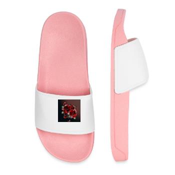 dark bouquet of red roses - Women’s Pool Sliders - light pink - Front