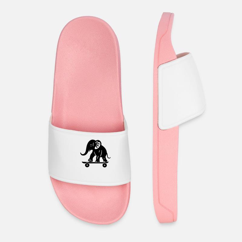 Elephant Skateboard - pixel version - Women’s Pool Sliders - light pink