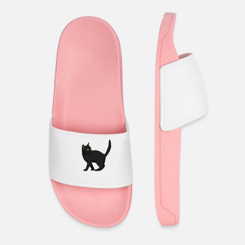 Cat Black - Women’s Pool Sliders - light pink