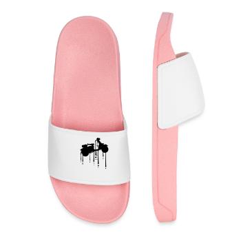dripping graffiti clip art driving electric scooter fue - Women’s Pool Sliders - light pink - Front