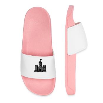 Castle Symbol Stone Wall - Women’s Pool Sliders - light pink - Front