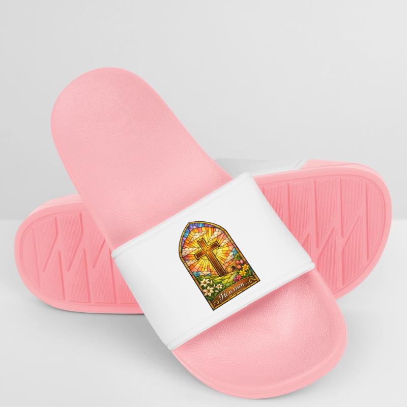He is Risen Easter Jesus Easter Women’s Pool Sliders