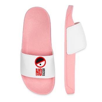 adolf banned no no racism logo text against naec - Women’s Pool Sliders - light pink - Front