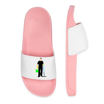 cleaning person - Women’s Pool Sliders - light pink - Front