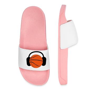 BASKETBALL mit Kopfhörern Musik zu hören - Frauen Badelatschen - Hellrosa - Vorne
