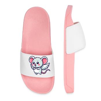 Souris céleste : Rongeur mignon avec - Claquettes Femme - rose clair - Devant