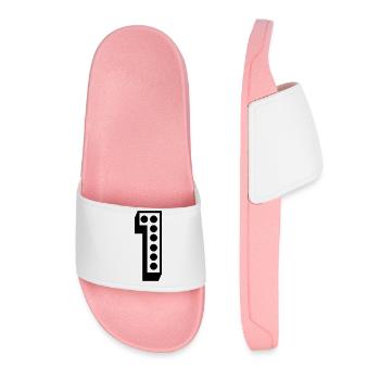1. 1 YEAR. 1st ANNIVERSARY. 1 YEAR BIRTHDAY - Women’s Pool Sliders - light pink - Front
